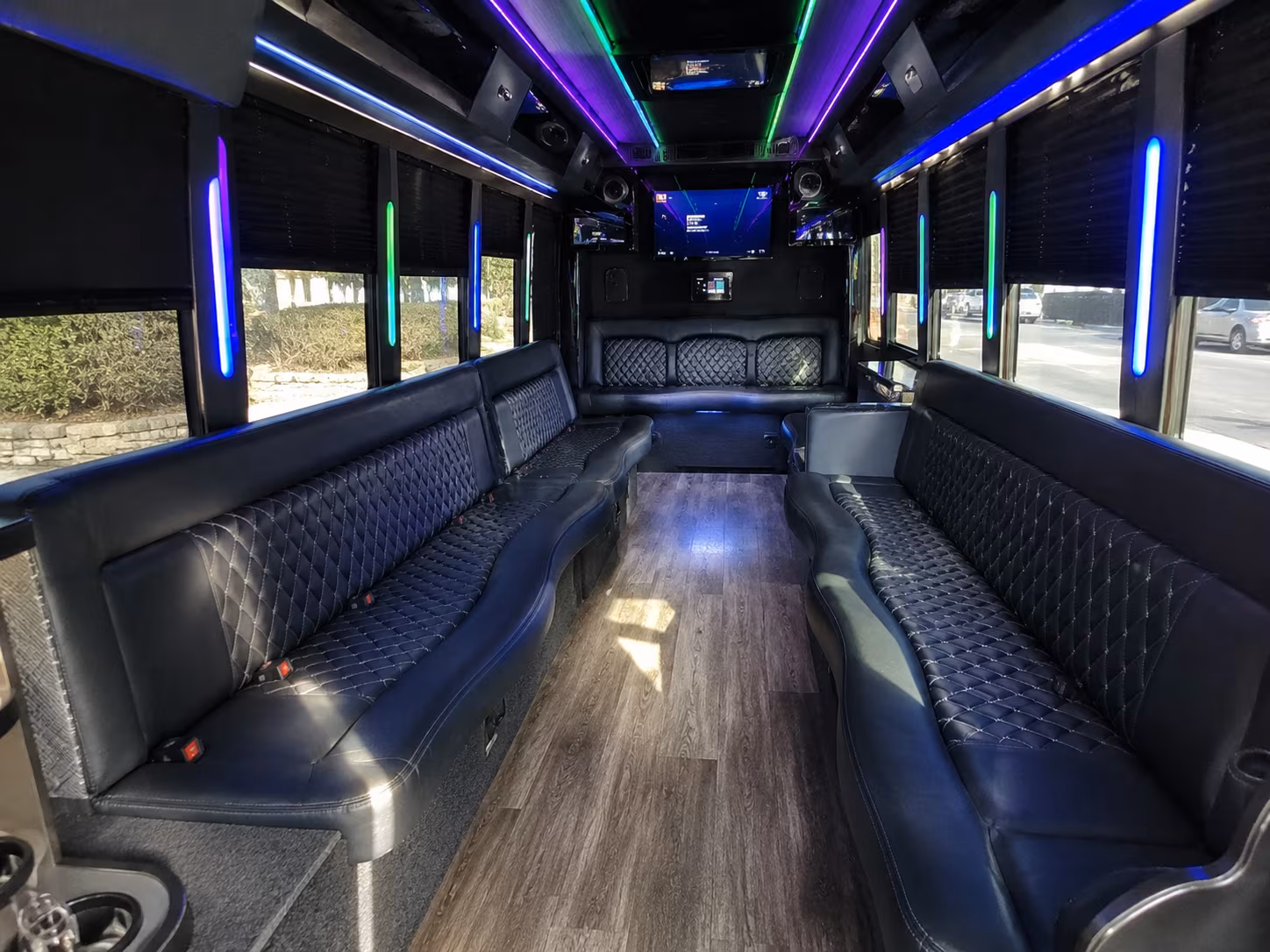 pasco 15 passenger party bus interior