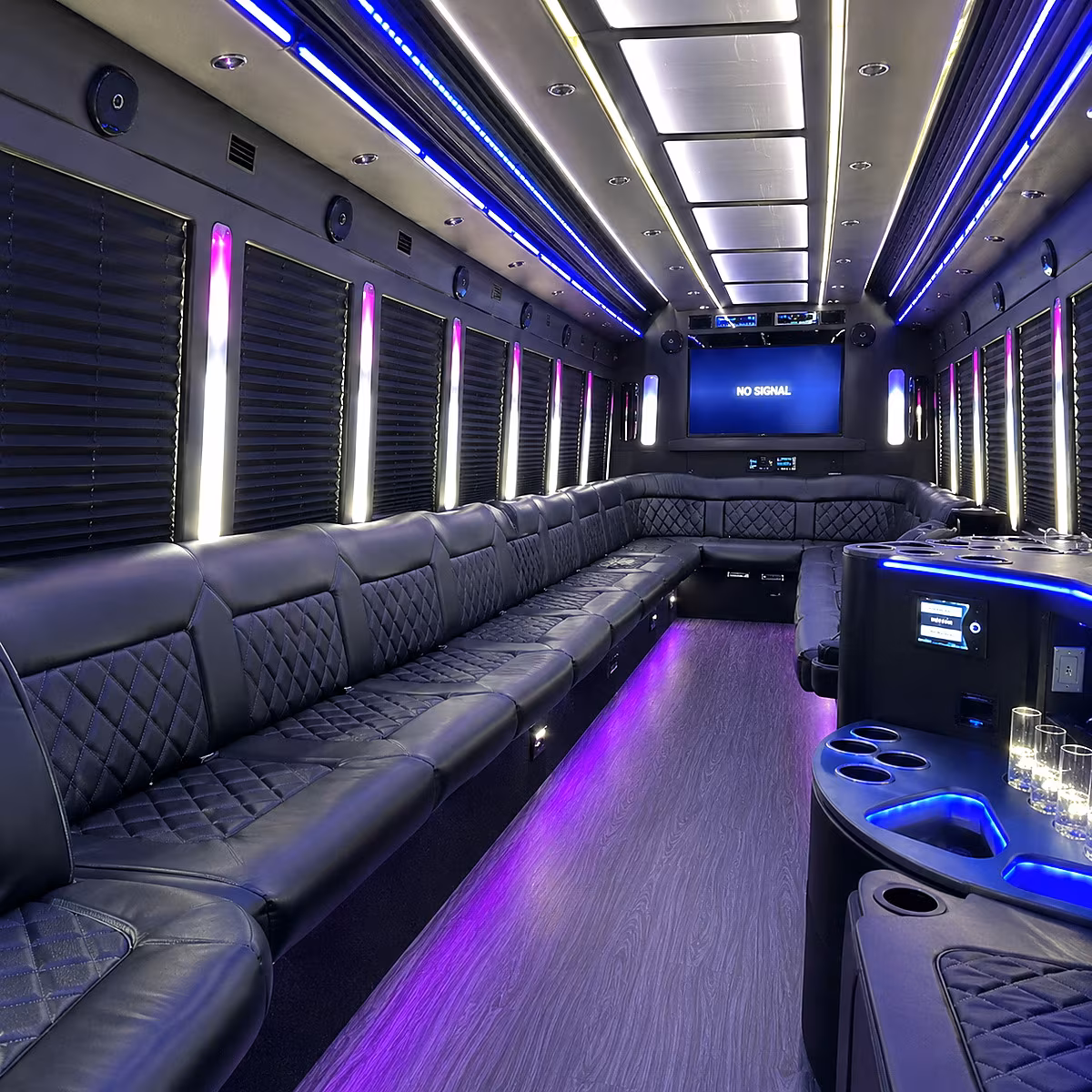 pasco 30 passenger party bus inside
